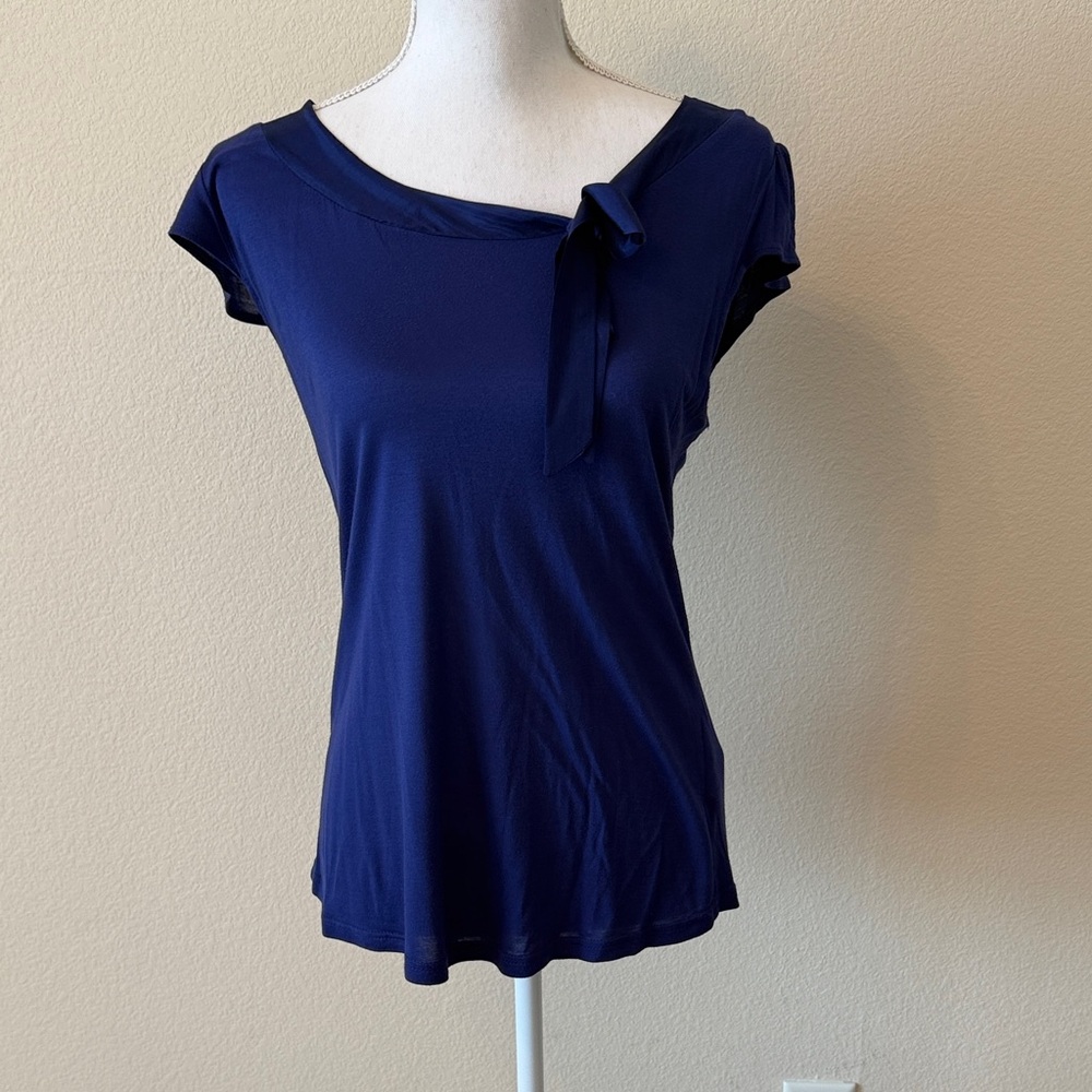 H&M Dark Blue Women's Blouse with Bow